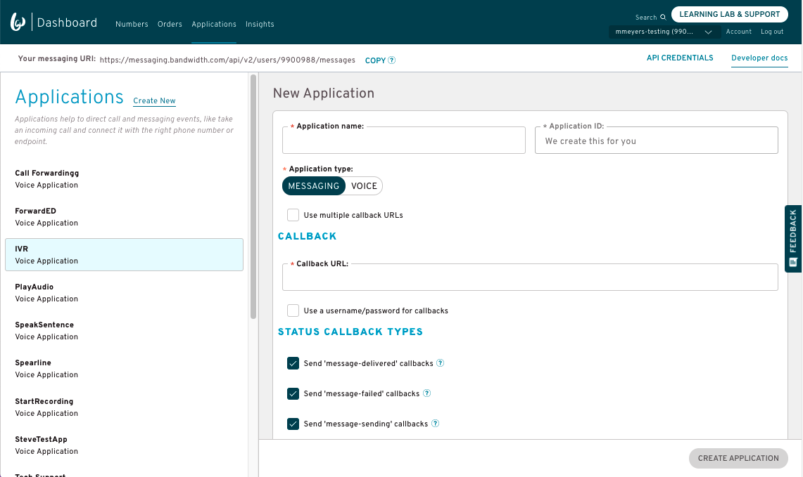 Messaging Application Fields